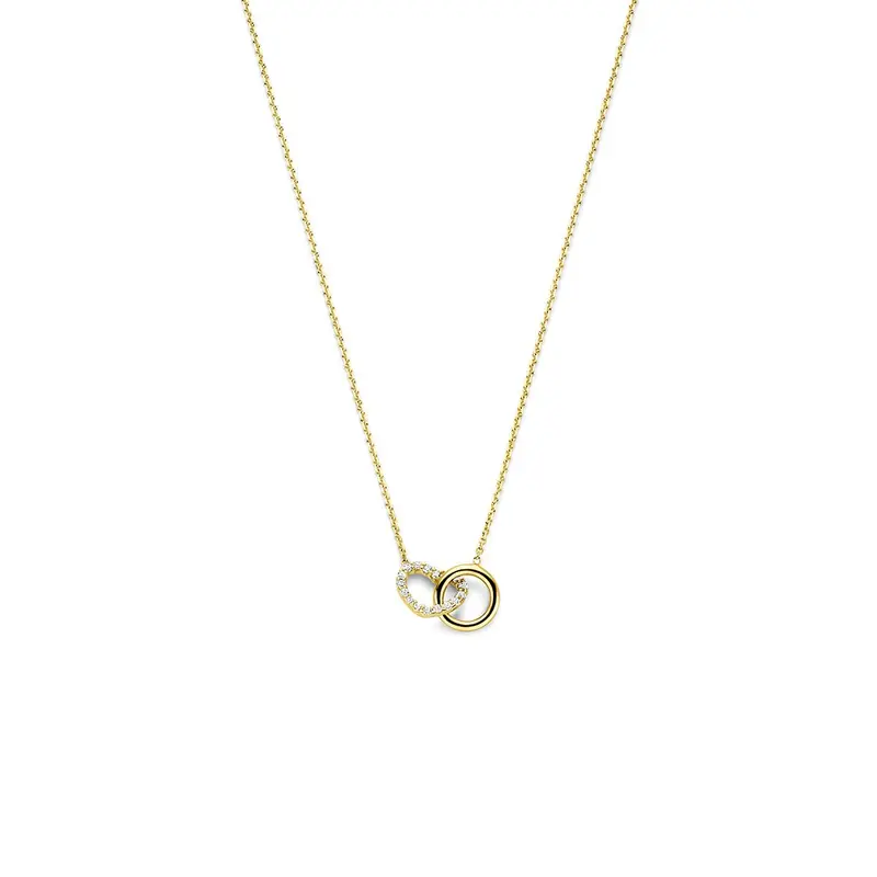 Gouden Collier 14k met Hartje en Zirkonia – Dames