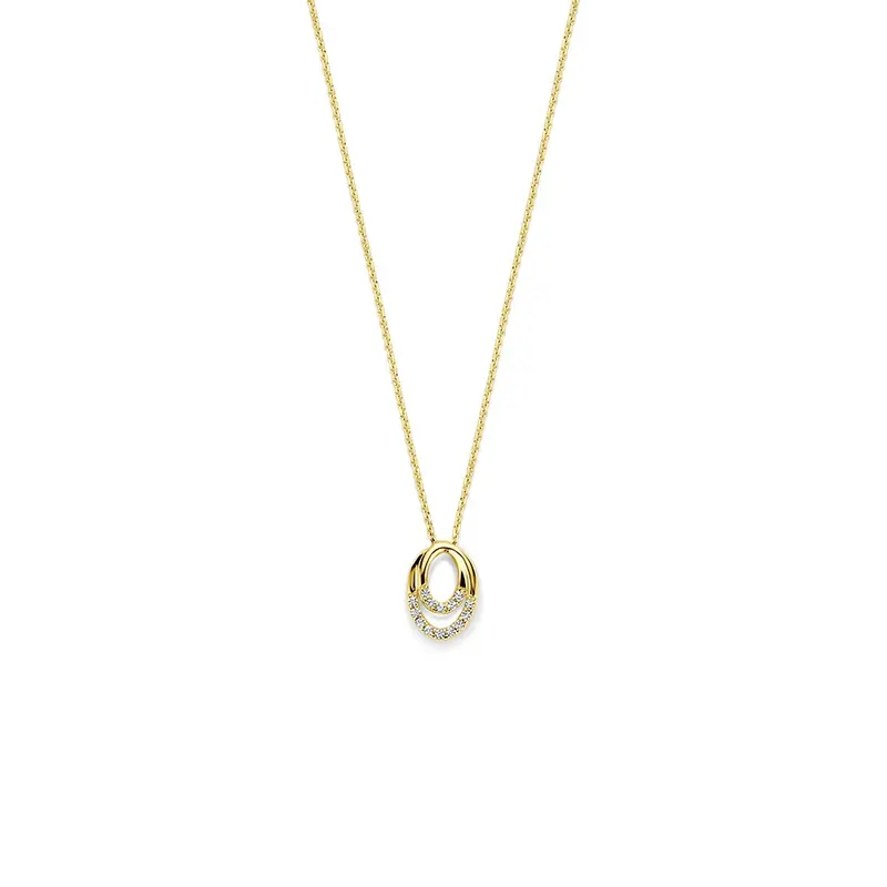 Gouden Collier 14k met Zirkonia – Entourage Zetting