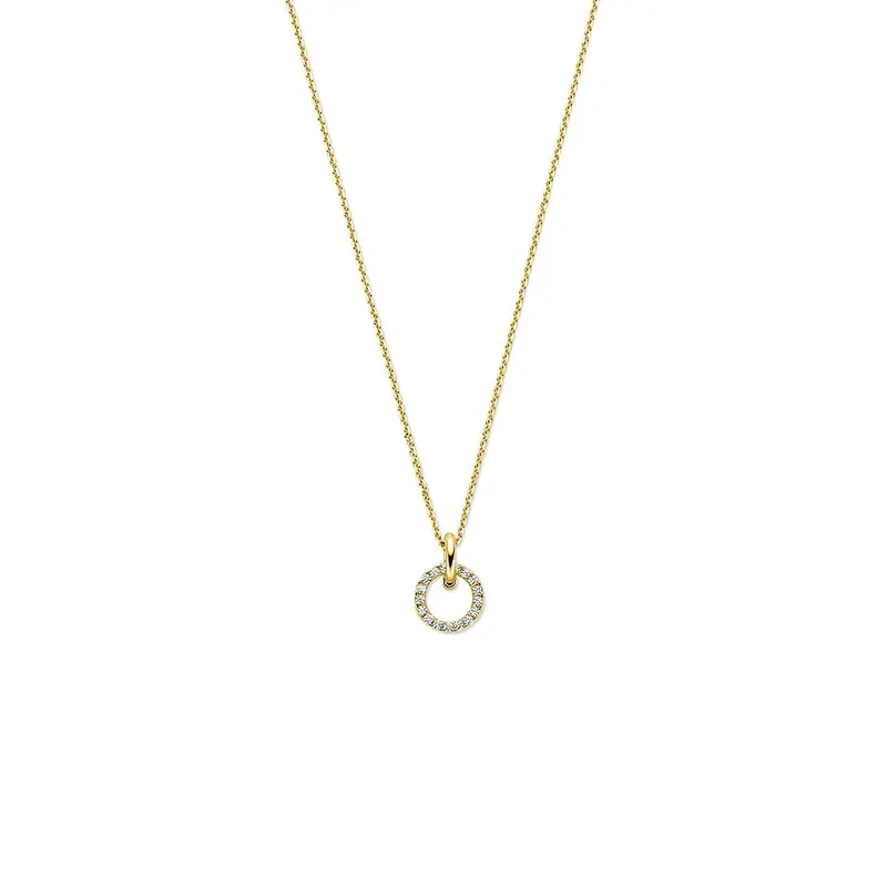 Gouden Collier 14k met Zirkonia – Pavé Zetting