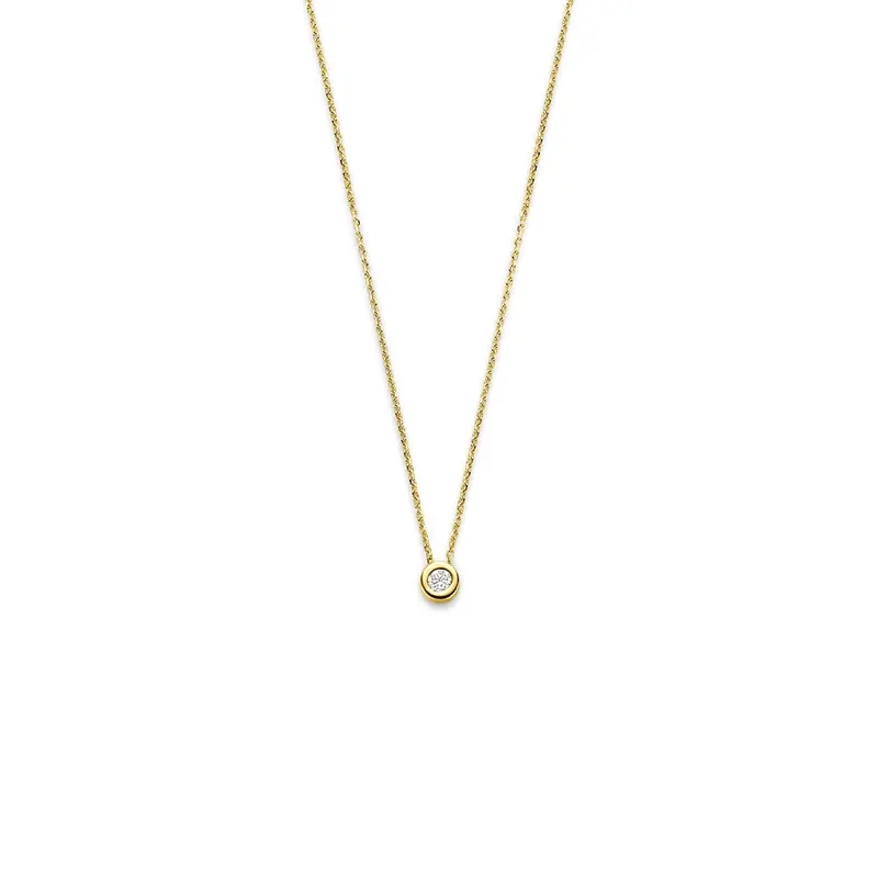 Gouden collier met zirkonia – 14k