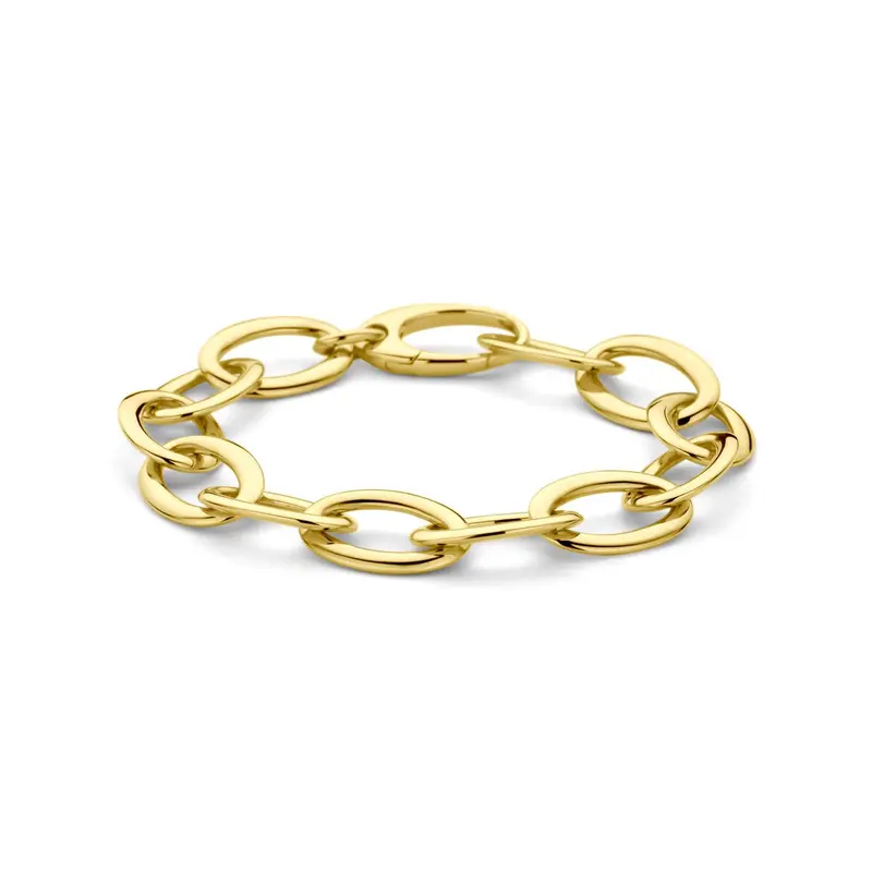 Gouden dames armband 14k met brede schakel