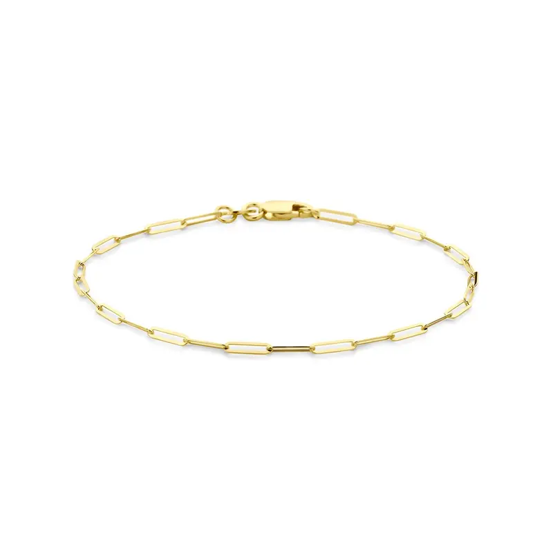 Gouden dames armband 14k paperclip schakel 1,8 mm 18 cm