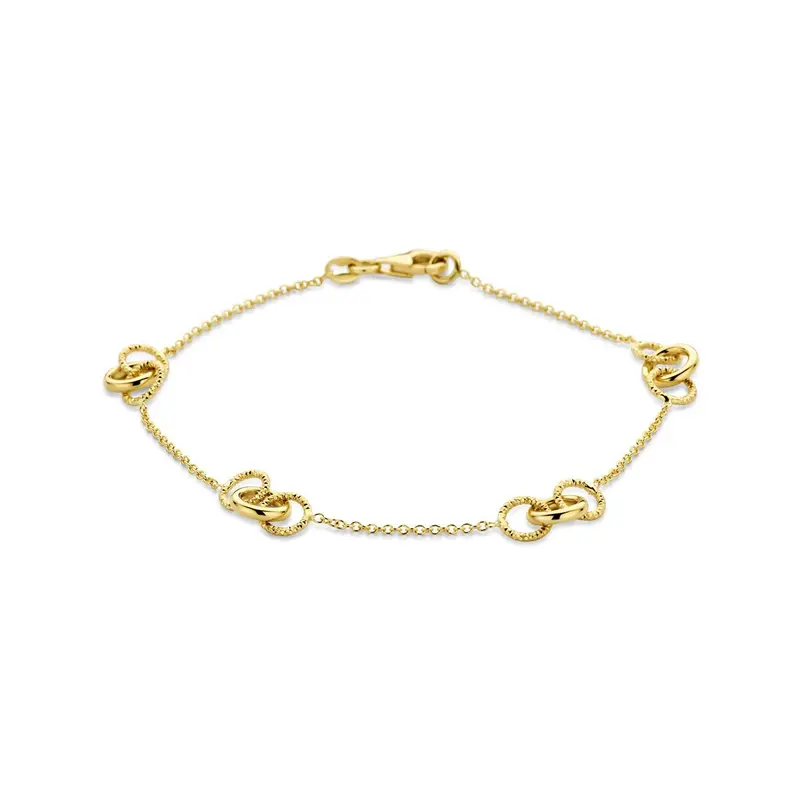 Gouden dames armband met rondjes – 14k geelgoud