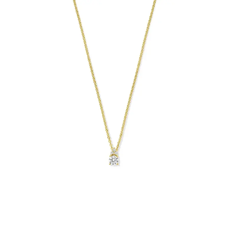 Gouden dames ketting 14k met diamant 0.27ct