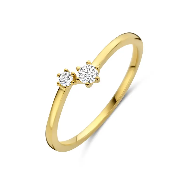 Gouden dames ring met diamant – 14k geelgoud
