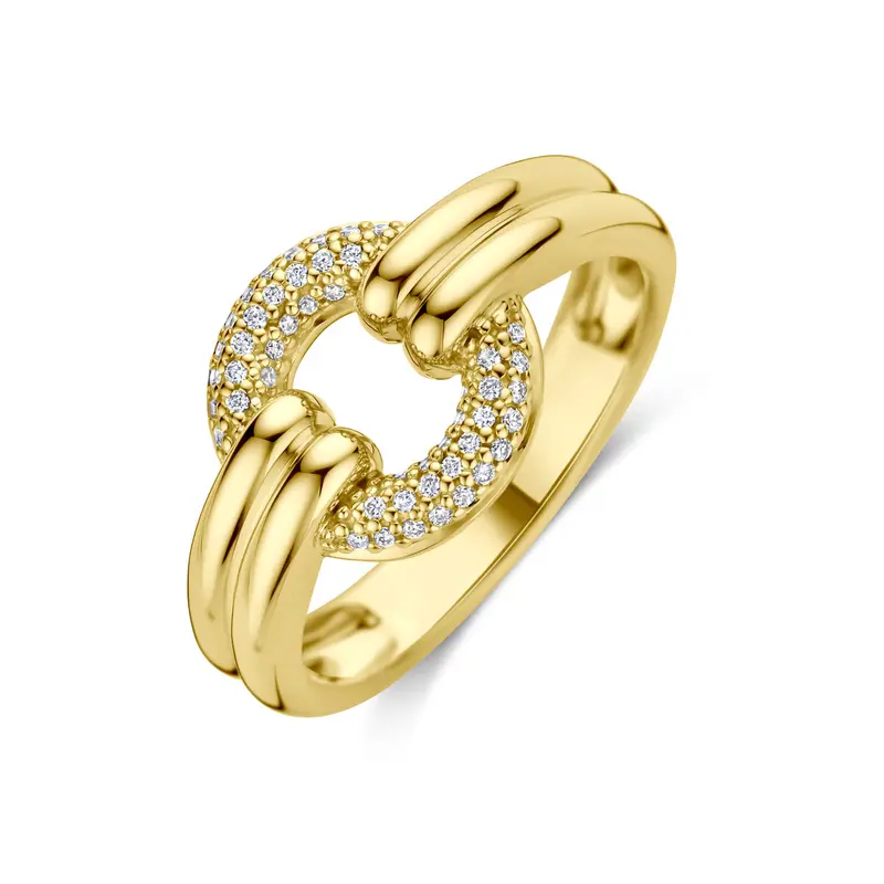 Gouden damesring met diamant – 14k geelgoud