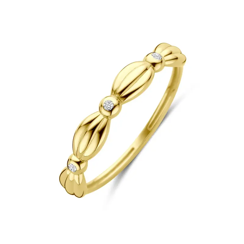 Gouden damesring met zirkonia – 14k geelgoud