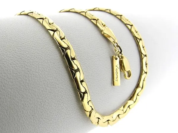Gouden gevlochten Luna slangen schakel collier