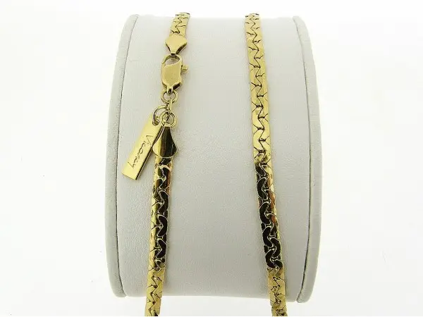 Gouden halsketting dunne hoogglanzend gevlochten slangen collier