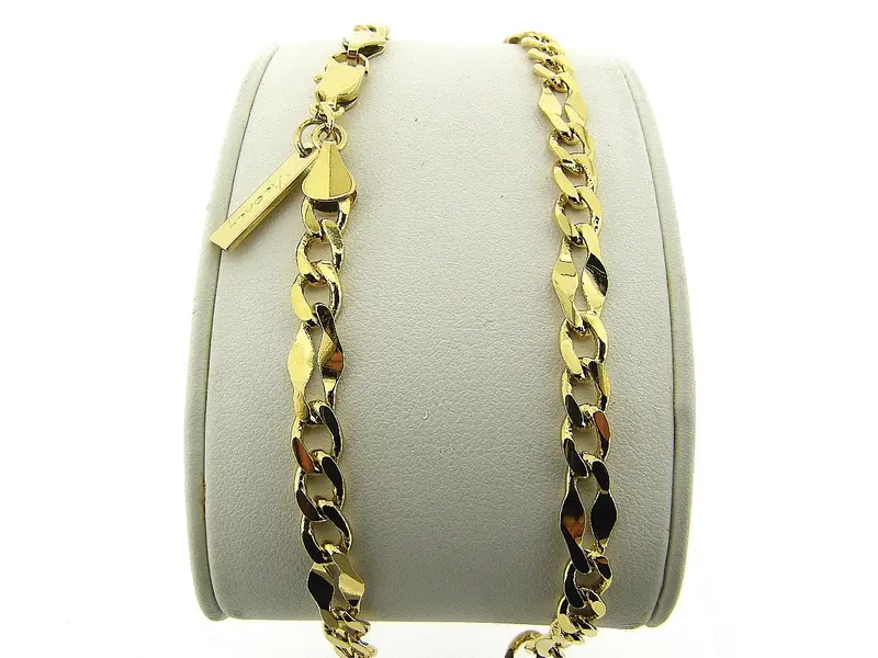 Gouden halsketting fantasie gourmet schakeltjes ketting