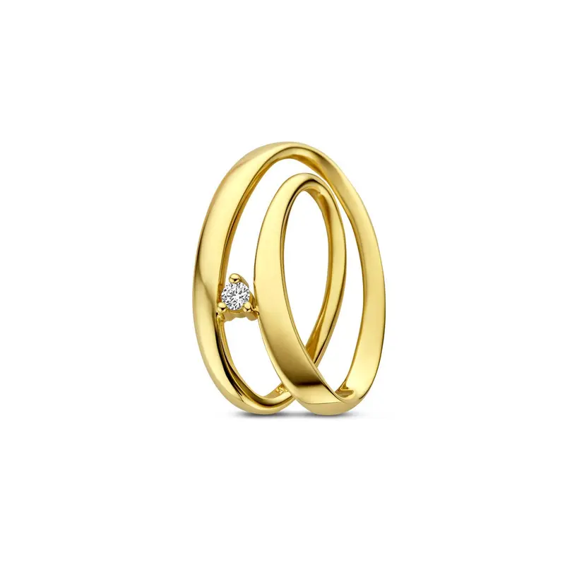 Gouden hanger met diamant – 14k geelgoud