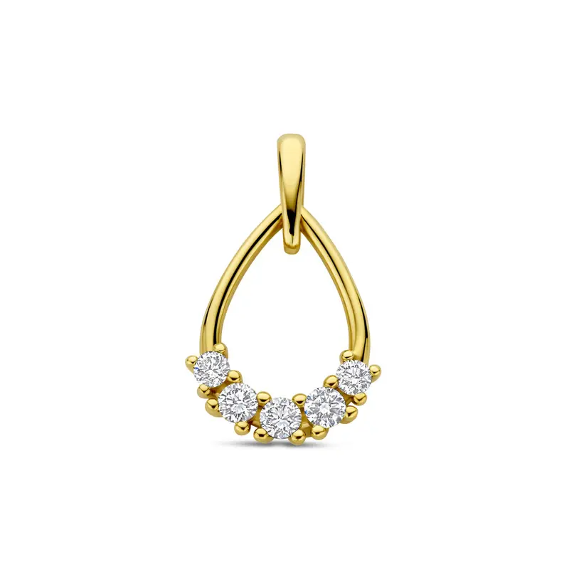 Gouden hanger met lab grown diamant – 14k geelgoud