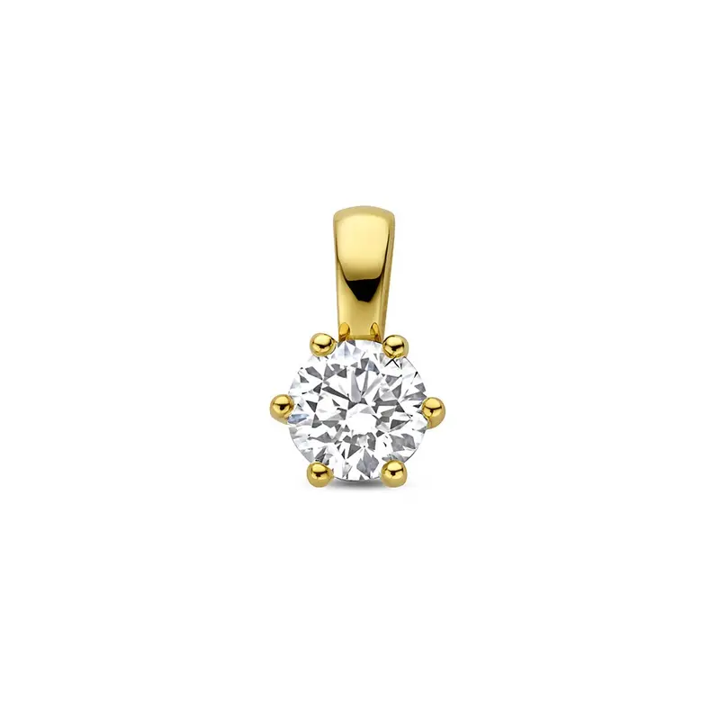 Gouden hanger met lab grown diamant – 14k geelgoud