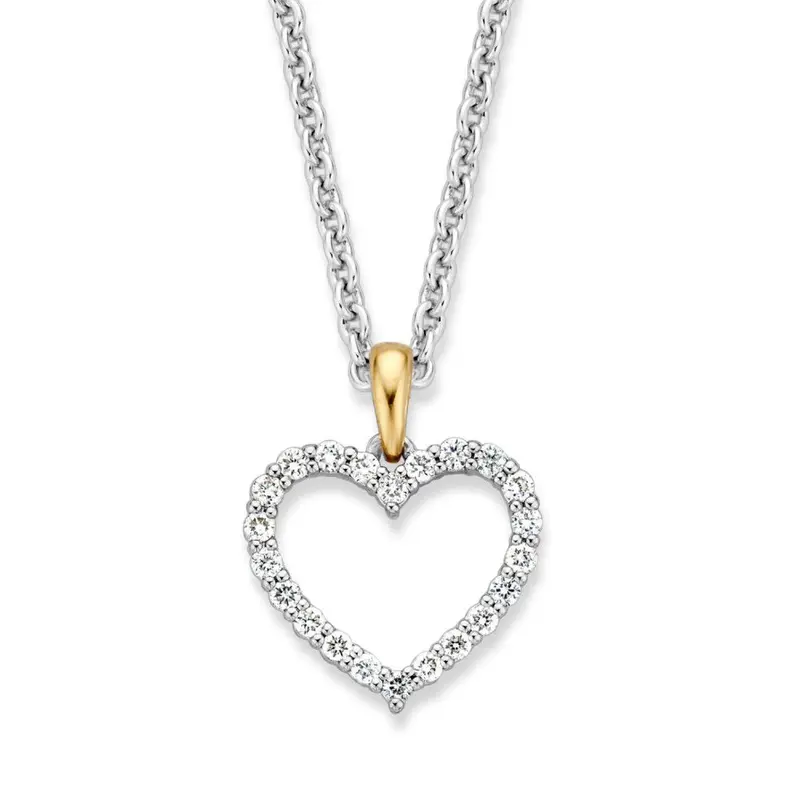Gouden harthanger met 0,26 crt briljant diamant – 14 karaat
