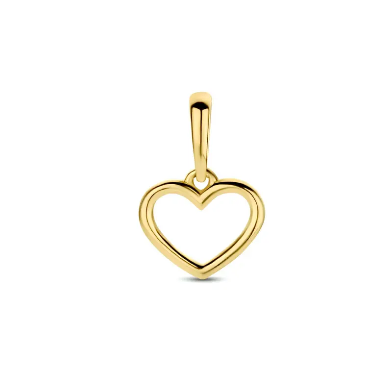 Gouden hartje hanger – 9k geelgoudkleurig