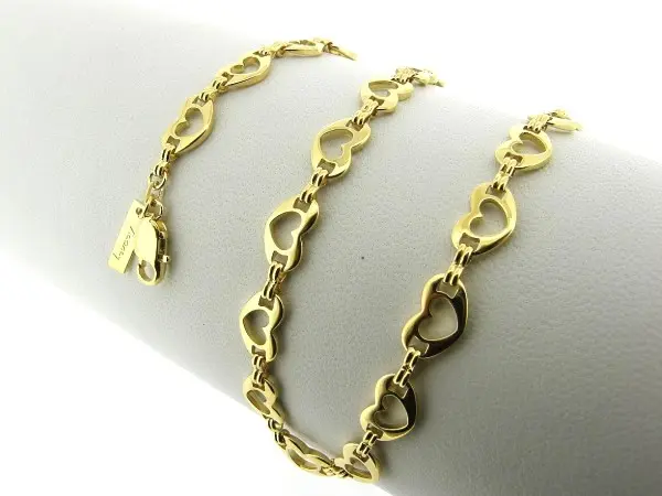 Gouden hartjes schakel collier