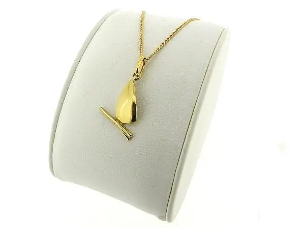 Gouden ketting met hangertje met wind surfingboard