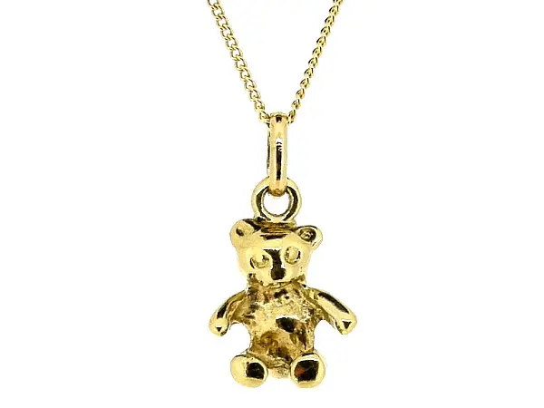 Gouden ketting met hangertje teddy beertje