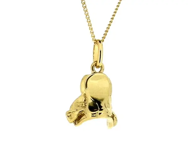 Gouden ketting met paardenzadel hangertje