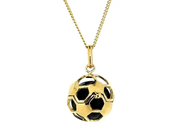 Gouden ketting met voetbal hanger