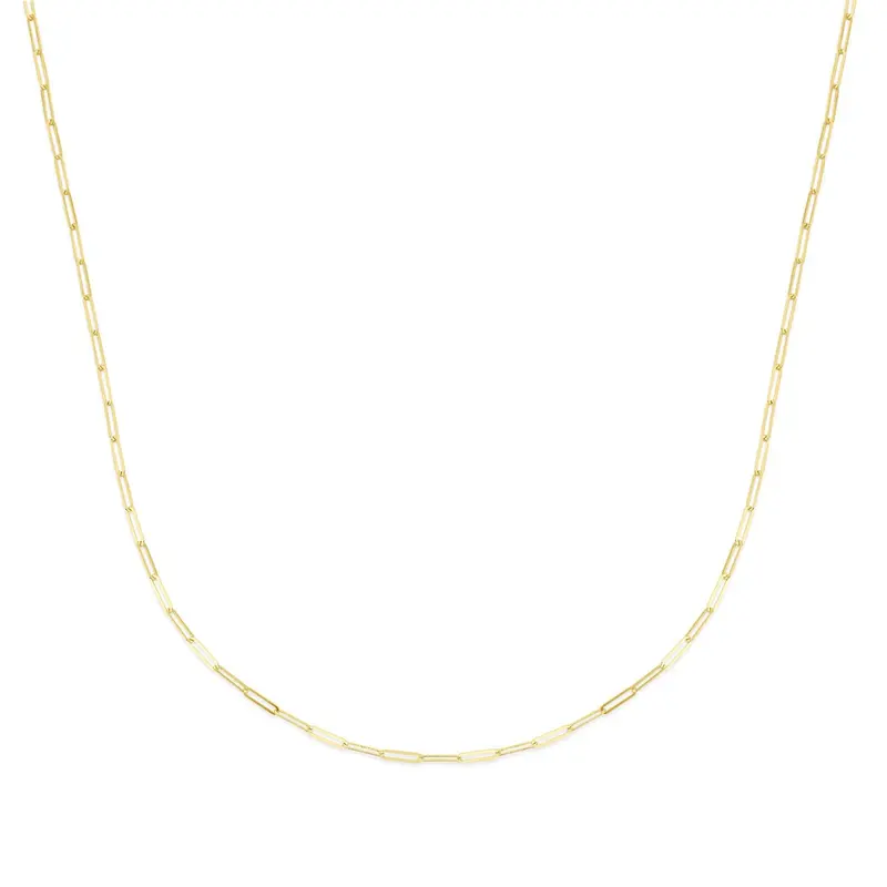 Gouden ketting zonder hanger 14k paperclip schakel dames 1,8 mm 45 cm