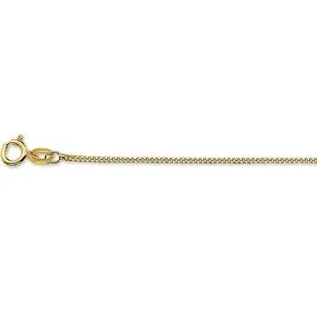 Gouden ketting zonder hanger – 9k gourmette schakel 4-zijdes geslepen 1,1 mm 41-43-45 cm