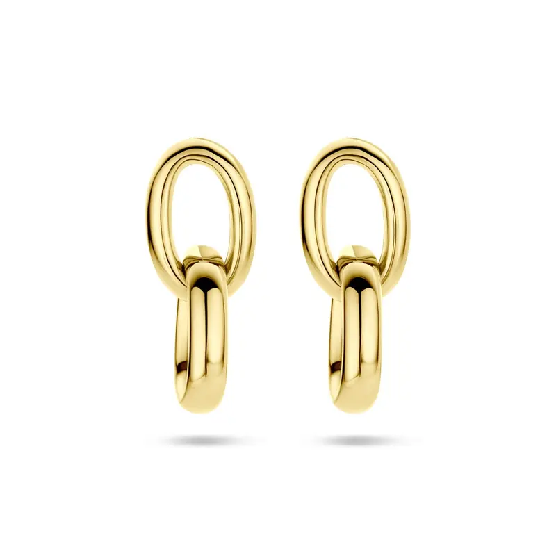 Gouden oorhangers 14k geelgoud 24 mm