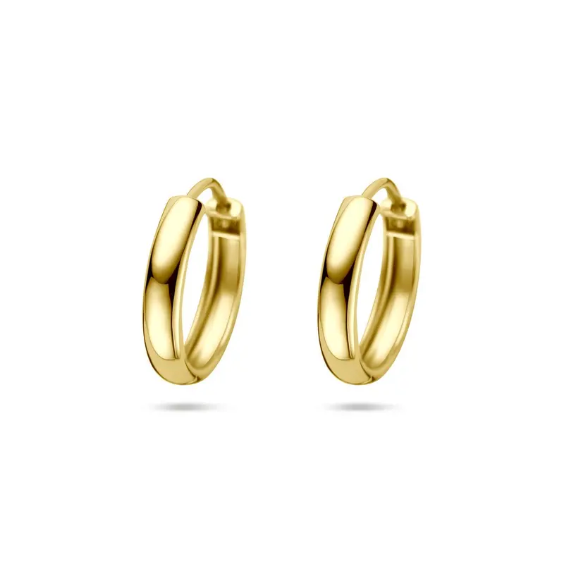 Gouden oorringen dames 14k met scharniersluiting