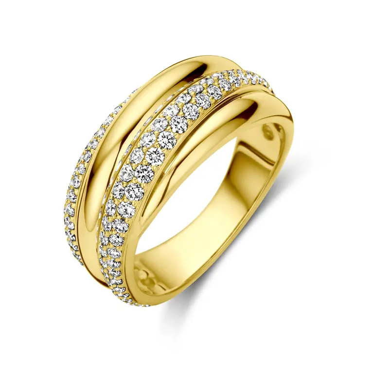 Gouden ring met diamant 14k dames – briljant geslepen 0.71ct si