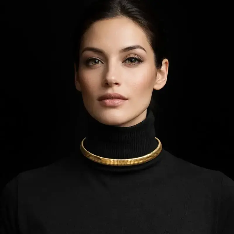 Goudkleurige RVS Collier/Choker