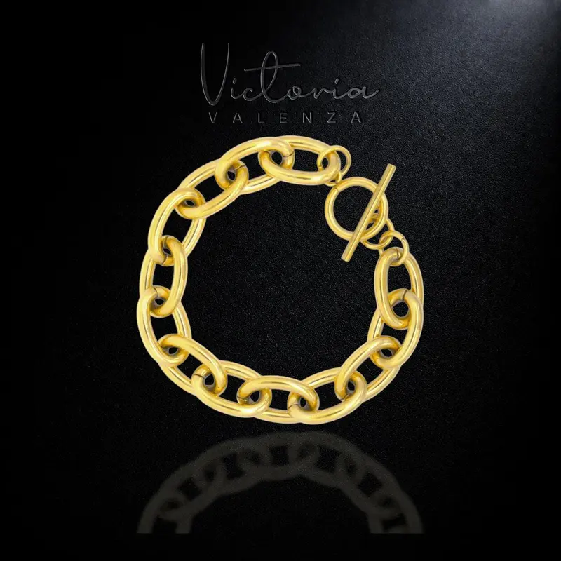 Goudkleurige RVS Jasseronarmband met Kapittelslot