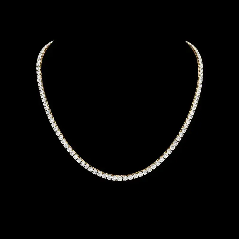 Goudkleurige RVS Tenniscollier met Zirkonia Stenen 3 mm