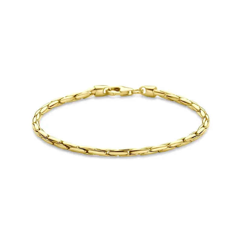 Gourmet armband dames 14k geelgoud met zilveren kern 2,8 mm 18 cm