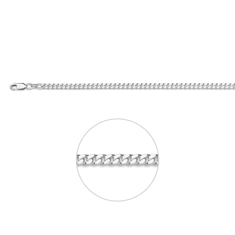 Gourmette 4 zijdes geslepen 3,5 mm zilver wit – 1001791