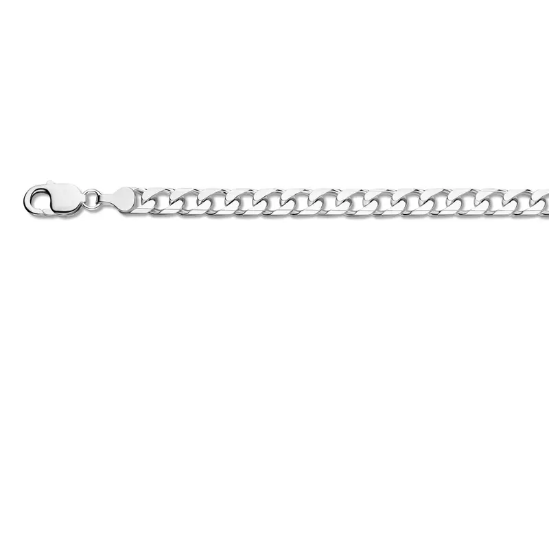 Gourmette 8 zijdes geslepen 7,5 mm zilver wit – 1006289