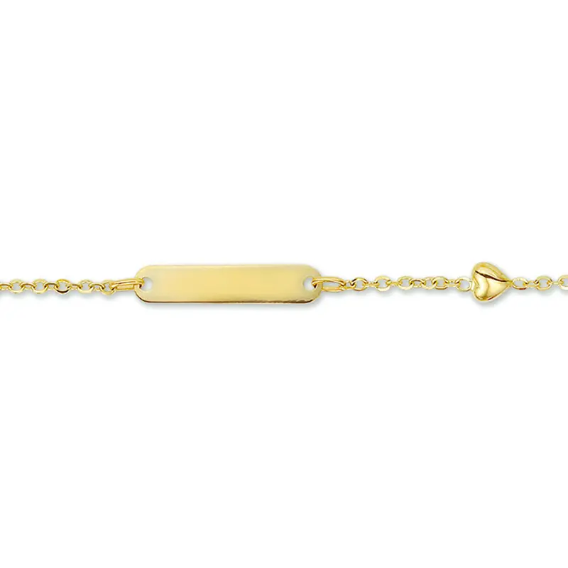 Graveerarmband hart plaat 4,0 mm 11 - 13 cm 14K geelgoud – 4018453