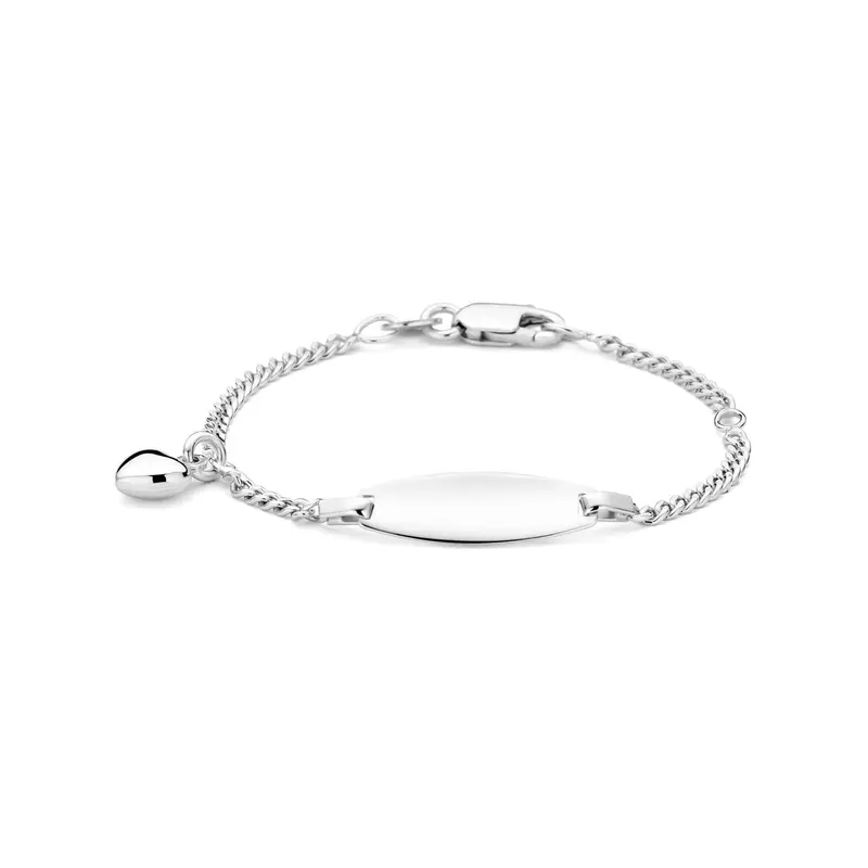 Graveerarmband hartje 11 - 13 cm zilver 6,5 x 19,5 mm – 1342084