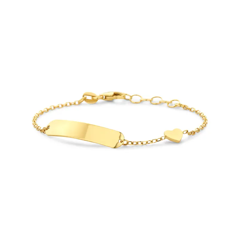 Graveerarmband hartje 14K geelgoud 11 + 2 cm