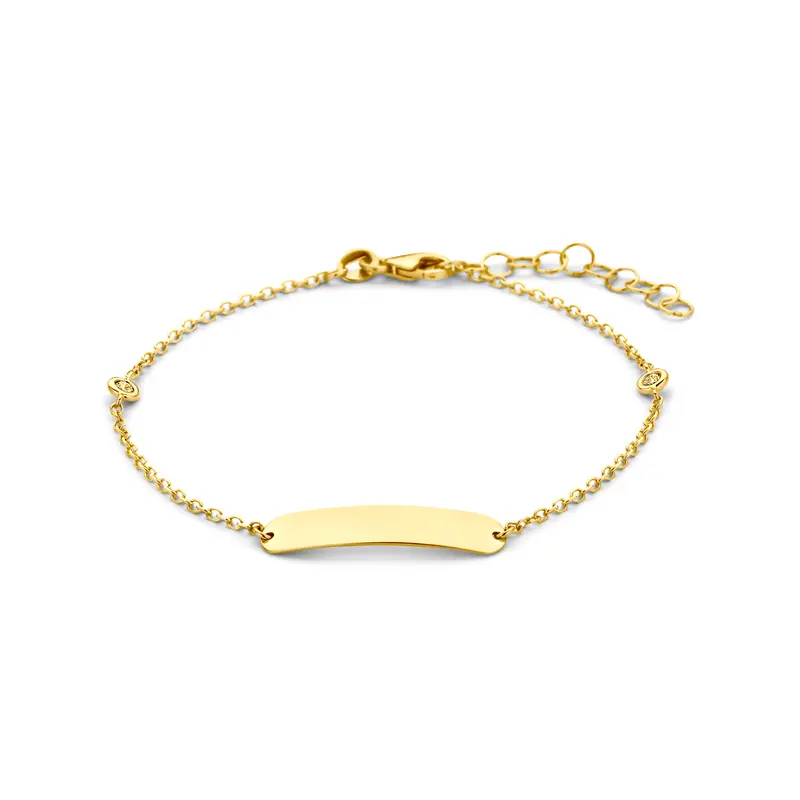Graveerarmband lab grown diamant 14K geelgoud 0.10ct f vs 16 + 3 cm – 4035999