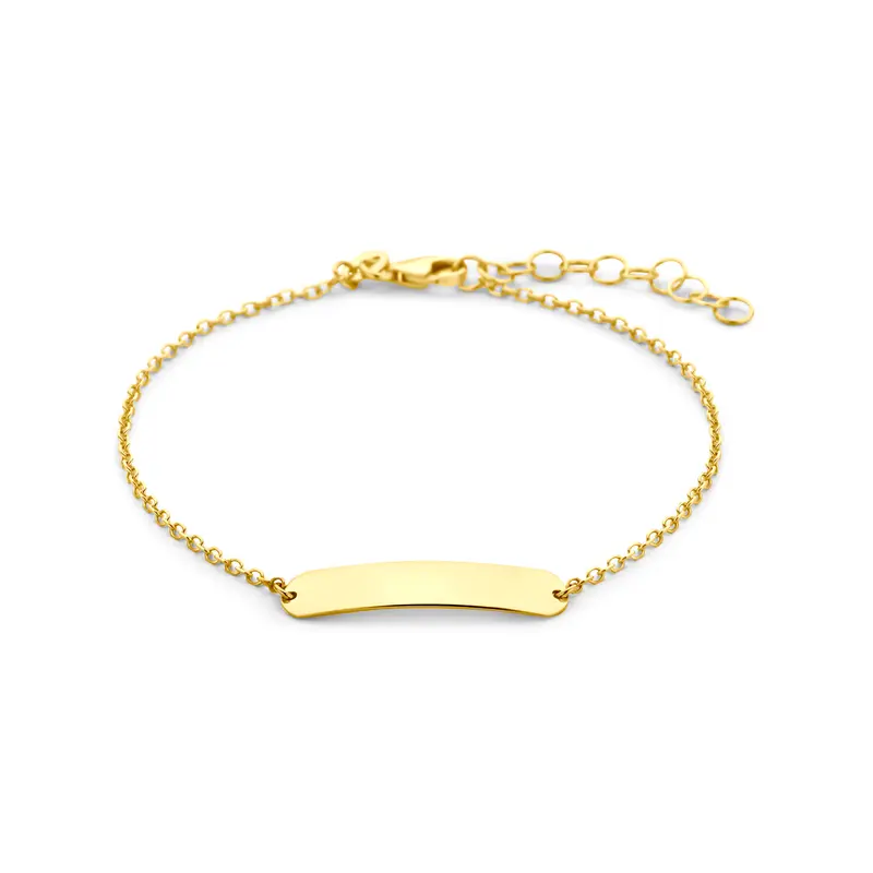 Graveerarmband plaat 9K geelgoud 5,0 mm 16 + 3 cm – 8000813
