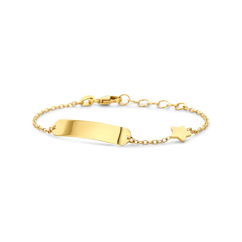 Graveerarmband ster 14K geelgoud 11 + 2 cm