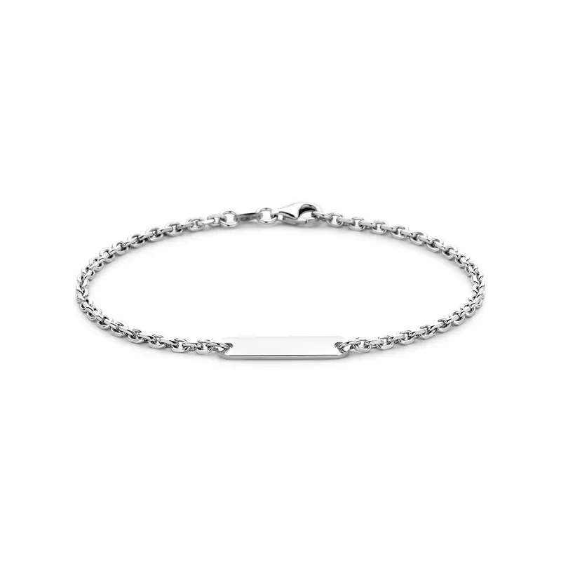 Graveerarmband zilver gerhodineerd 22 mm