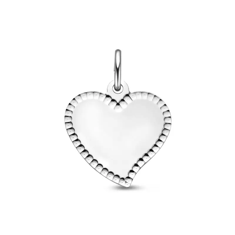 Graveerhanger hartje 21 mm zilver