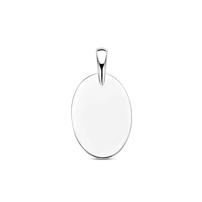 Graveerhanger ovaal zilver gerhodineerd 19 mm
