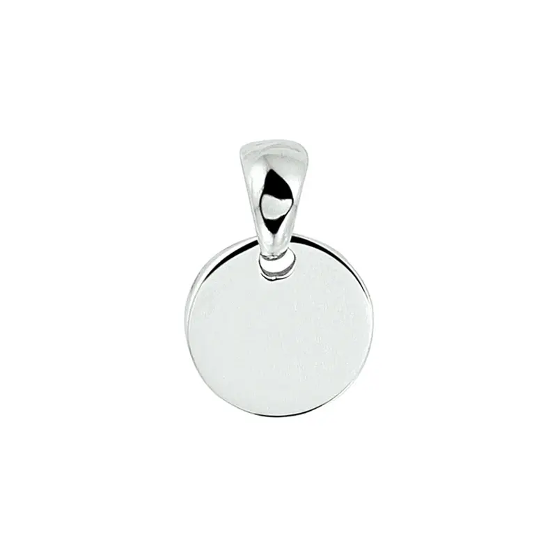 Graveerhanger rond gerhodineerd zilver 10,5 x 8 mm – 1328605
