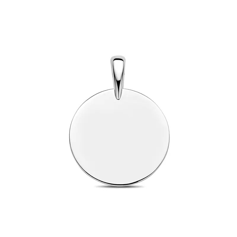 Graveerhanger rond zilver gerhodineerd 17 mm