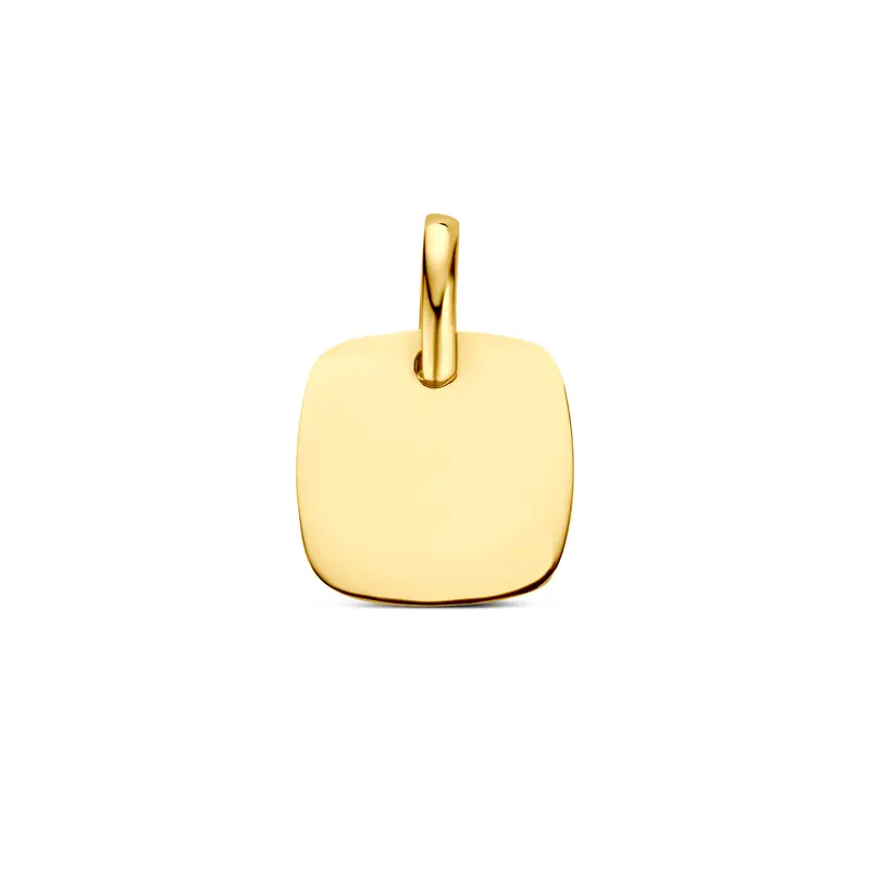Graveerhanger vierkant 14K geelgoud 10 mm – 4035720
