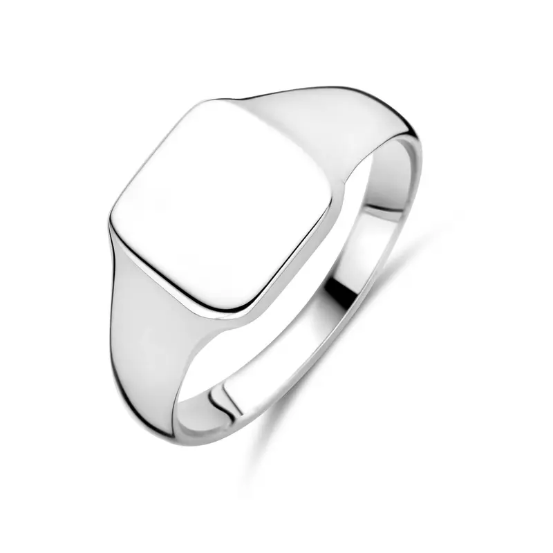 Graveerring gerhodineerd zilver 9 x 9 mm – 1340759