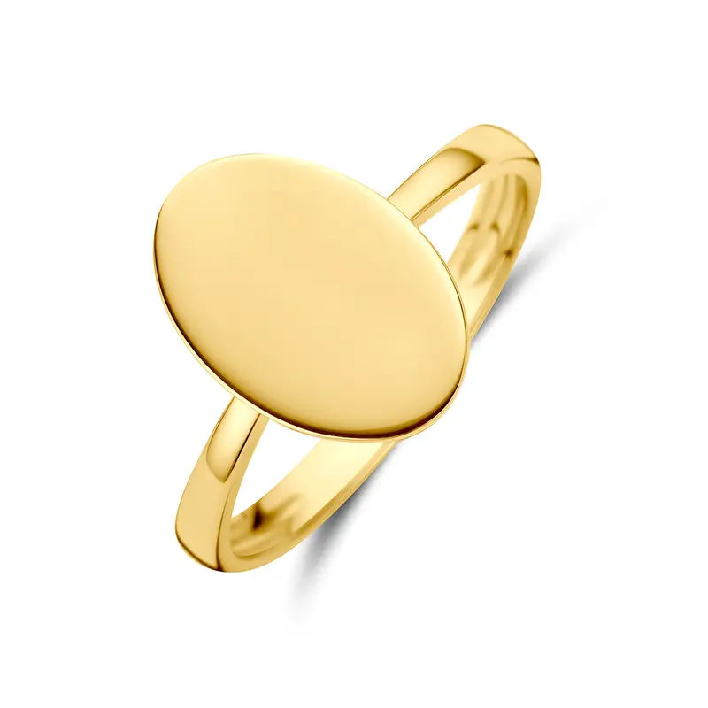 Graveerring ovaal 14K geelgoud 13 mm