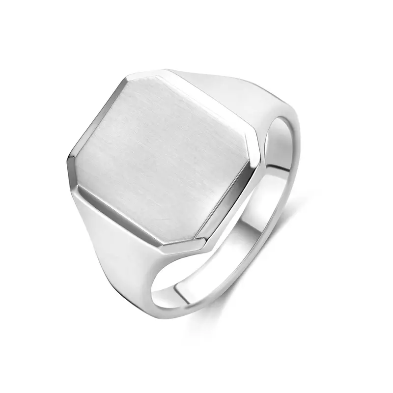 Graveerring poli/mat zilver 14 x 12 mm – 1342264